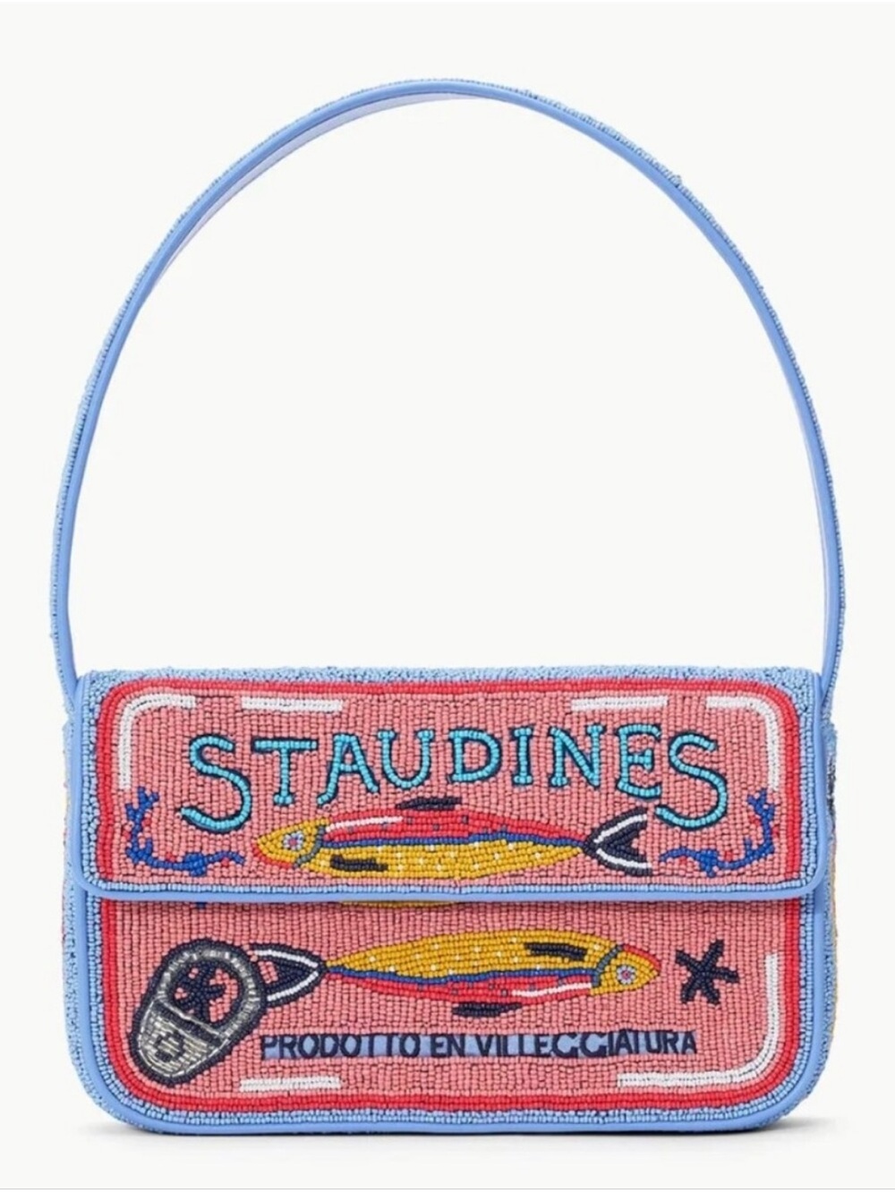 Staud Staudines Shoulder Bag - Pink & Light Blue